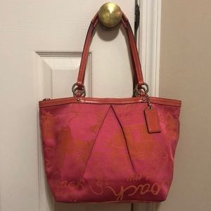 Pink and Orange Coach Purse